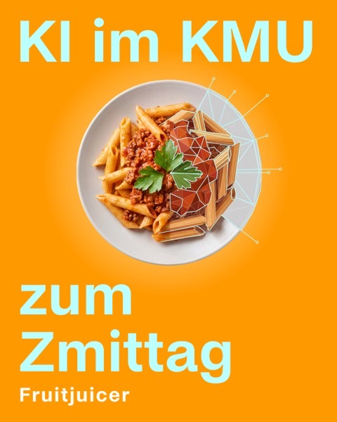 Sujet KI zum Zmittag, halb fotografiert, halb als 3D-Modell
